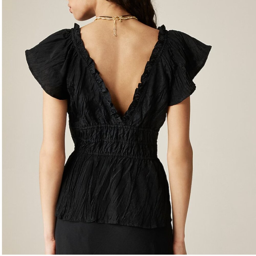 NWT J. Crew Palermo top black XL - Picture 2 of 5